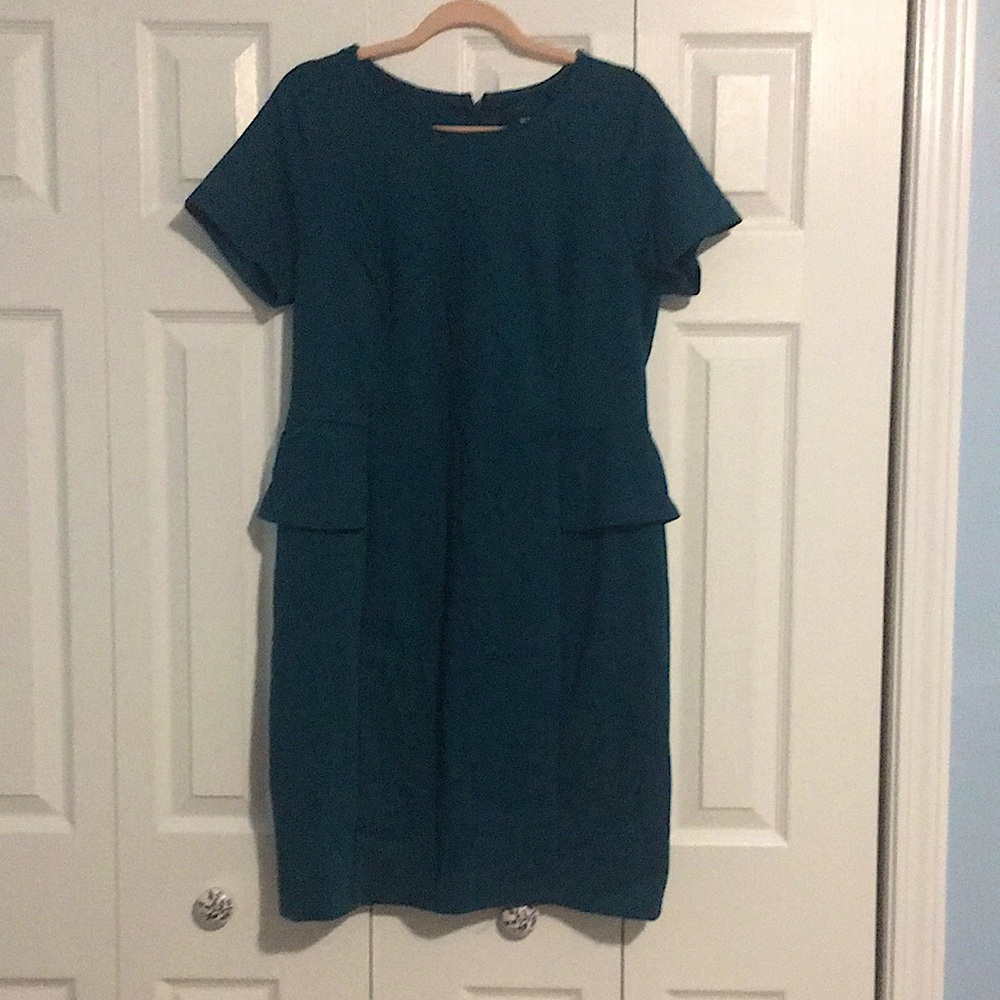 Turquoise Peplum Accent Dress